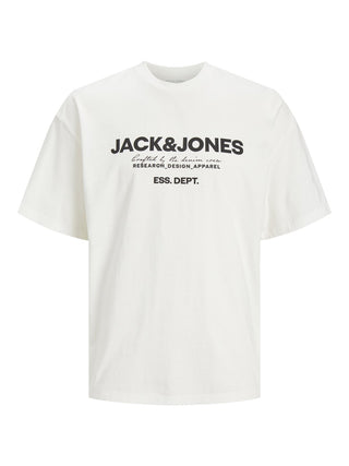 Ανδρικό t-shirt Relaxed Fit 100% Cotton JJGALE TEE SS O-NECK LN JACK & JONES 12247782 Cloud Dancer S 24