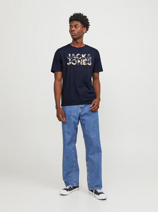 Ανδρικό t-shirt Standard Fit 100% Cotton JJEJEFF CORP LOGO TEE SS O-NECK SN JACK & JONES 12250683 Navy Blazer S 24