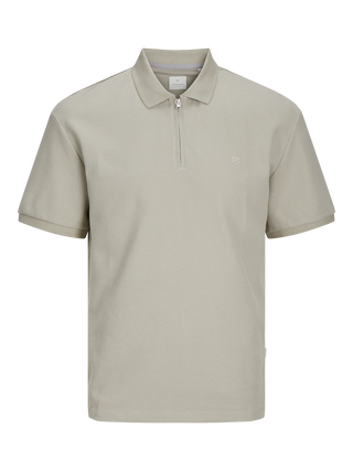 Ανδρική μπλούζα polo κοντομάνικη Standard Fit 58% Polyester, 40% Cotton, 2% Elastane JPRCCJOHNNY HALF ZIP SS POLO SN JACK & JONES 12255578 Abbey Stone S 24