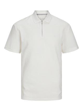 Ανδρική μπλούζα polo κοντομάνικη Standard Fit 58% Polyester, 40% Cotton, 2% Elastane JPRCCJOHNNY HALF ZIP SS POLO SN JACK & JONES 12255578 Cloud Dancer S 24