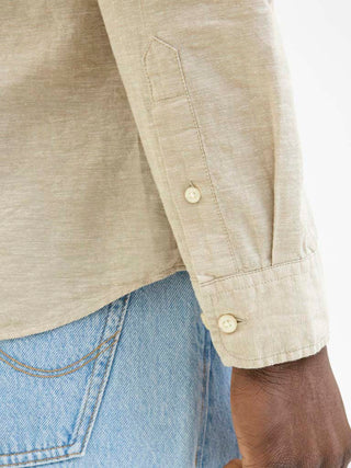 Ανδρικό πουκάμισο JJBREEZE LINEN BLEND TUNIC SHIRT LS JACK&JONES 12288898 STRING SS26