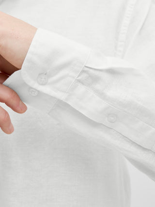 Ανδρικό πουκάμισοJJBREEZE LINEN BLEND TUNIC SHIRT LS JACK&JONES 12288898 WHITE SS26