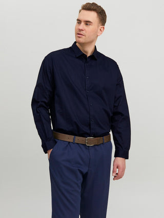 Ανδρικό πουκάμισο JPRBLACARDIFF SHIRT L/S plus size JACK & JONES 12235157 Navy Blazer NOOS W 23/24