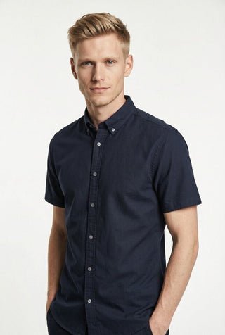 Ανδρικό πουκάμισο κοντομάνικο JPRBLUHARVEY OXFORD S/S SHIRT JACK&JONES 12294964 SKY CAPTAIN SS26