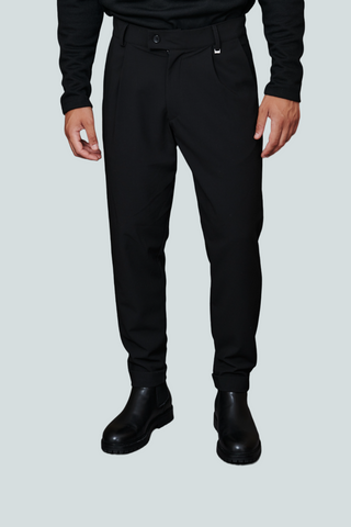 Ανδρικό παντελόνι με γυρισμένα ρεβέρ P/COC P-1750 BLACK W 23/24