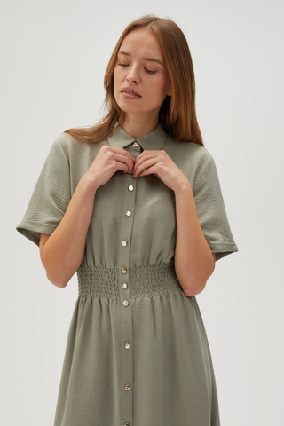 Γυναικείο φόρεμα MOODO L-SU-4614 OLIVE SS25