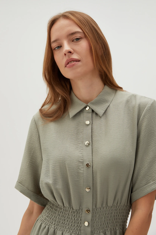 Γυναικείο φόρεμα MOODO L-SU-4614 OLIVE SS25