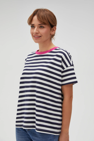 Γυναικεία μπλούζα κοντομάνικη MOODO L-BL-4605 NAVY SS25