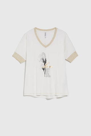 Γυναικείο t-shirt MOODO L-TS-4609 OFF WHITE SS25