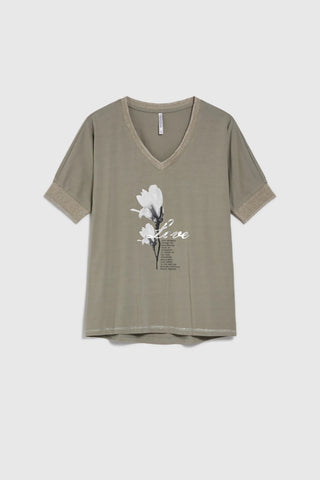 Γυναικείο t-shirt MOODO L-TS-4609 OLIVE SS25