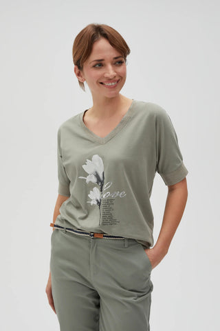 Γυναικείο t-shirt MOODO L-TS-4609 OLIVE SS25