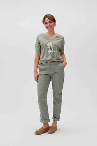 Γυναικείο t-shirt MOODO L-TS-4609 OLIVE SS25