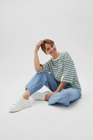 Γυναικεία μπλούζα κοντομάνικη MOODO L-BL-4607 OLIVE SS25