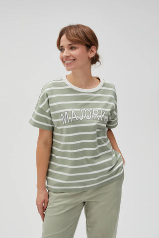 Γυναικεία μπλούζα κοντομάνικη MOODO L-BL-4601 OLIVE SS25