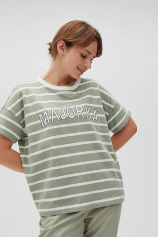 Γυναικεία μπλούζα κοντομάνικη MOODO L-BL-4601 OLIVE SS25