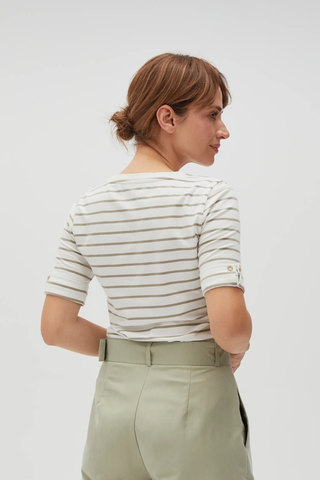 Γυναικεία μπλούζα κοντομάνικη MOODO L-TS-4608 OLIVE SS25