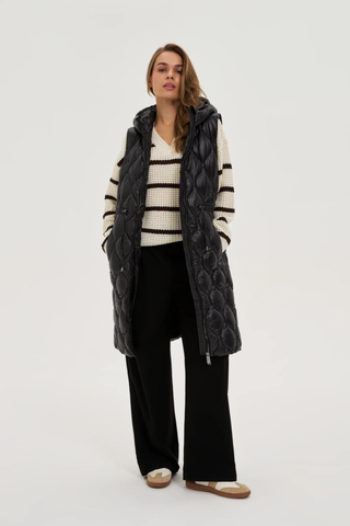 Γυναικείο μπουφάν αμάνικο MOODO Z-KA-4800 BLACK W25/26