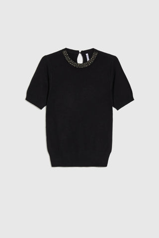 Γυναικεία πλεκτή μπλούζα MOODO Z-SW-4864 BLACK W25/26