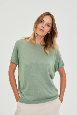 Γυναικεία μπλούζα κοντομάνικη MOODO L-SW-4903 OLIVE SS26