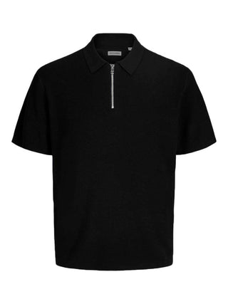 Ανδρική μπλούζα polo κοντομάνικη JJMAX KNIT ZIP POLO SS Jack & Jones 12288544 Black SS26