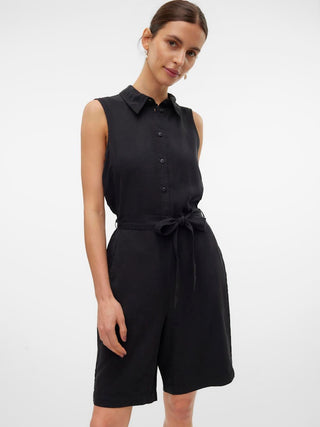 Γυναικείο ολόσωμο σορτς Regular Fit 100% TENCEL™ Lyocell VMBREE SL TWO POCKET BERMUDA PLAYSUIT GA VERO MODA 10304914 Black Denim S 24