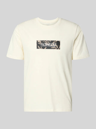 Ανδρικό t-shirt JORMONTAUK FRONT TEE SS CREW NECK FST JACK&JONES 12297890 ANTIQUE WHITE SS26