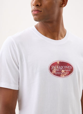 Ανδρικό t-shirt JORMONTAUK FRONT TEE SS CREW NECK FST JACK&JONES 12297890 BRIGHT WHITE SS26