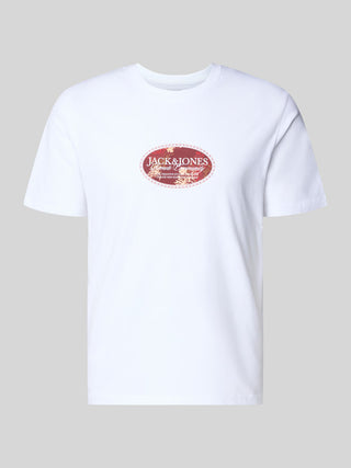 Ανδρικό t-shirt JORMONTAUK FRONT TEE SS CREW NECK FST JACK&JONES 12297890 BRIGHT WHITE SS26