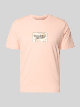 Ανδρικό t-shirt JORMONTAUK FRONT TEE SS CREW NECK FST JACK&JONES 12297890 PEACH MELBA SS26