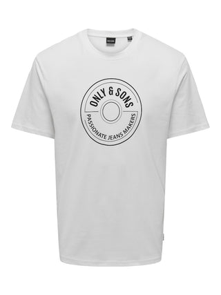 Ανδρικό t-shirt ONSLAMER LIFE REG LOGO SS TEE ONLY & SONS 22028168 Bright White S 24