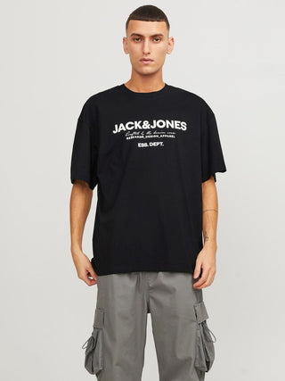 Ανδρικό t-shirt Relaxed Fit 100% Cotton JJGALE TEE SS O-NECK LN JACK & JONES 12247782 Black S 24