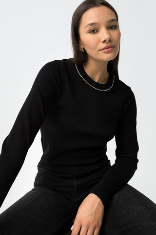 Γυναικεία πλεκτή μπλούζα TIFFOSI 10061673 ΜΑΥΡΟ W25/26