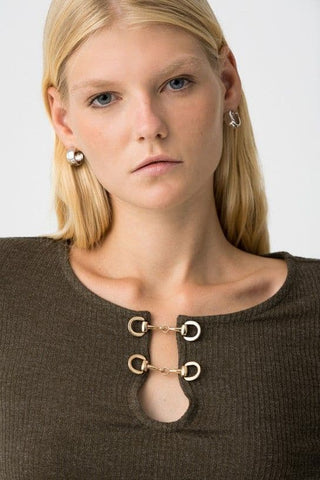 Γυναικεία πλεκτή μπλούζα TIFFOSI 10061693 ΛΑΔΙ W25/26