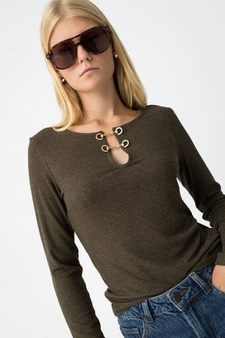 Γυναικεία πλεκτή μπλούζα TIFFOSI 10061693 ΛΑΔΙ W25/26