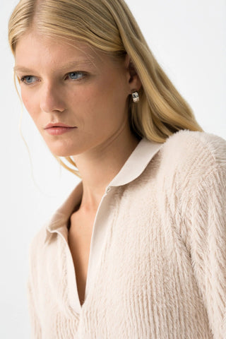 Γυναικεία πλεκτή μπλούζα TIFFOSI 10061746 ΜΠΕΖ ΑΝΟΙΧΤΟ W25/26