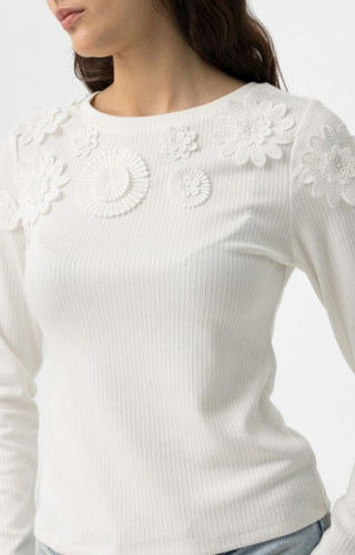 Γυναικεία πλεκτή μπλούζα TIFFOSI 10062061 ΕΚΡΟΥ W25/26