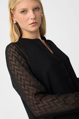 Γυναικείο πουκάμισο TIFFOSI 10062878 ΜΑΥΡΟ W25/26