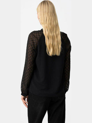 Γυναικείο πουκάμισο TIFFOSI 10062878 ΜΑΥΡΟ W25/26