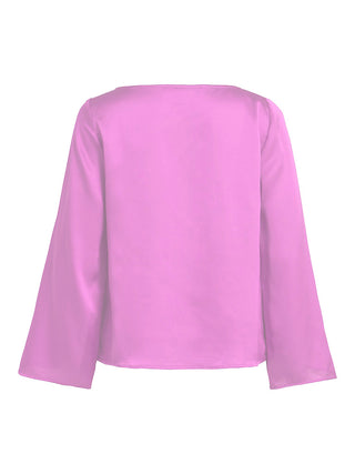 Γυναικείο top σατέν VIELIA BOATNECK L/S TOP/KA VILA 14071730 DALHIA PURPLE W25/26