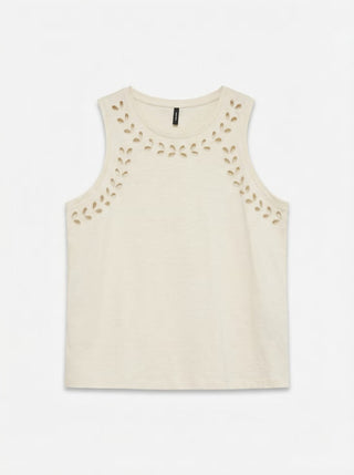 Γυναικείο top VMKLARA S/L O-NECK TOP JRS BTQ VERO MODA 10346038 BIRCH SS26