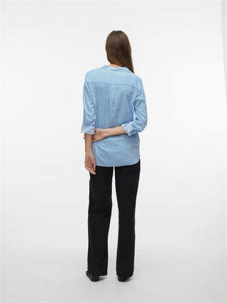 Γυναικείο πουκάμισο VMBUMPY L/S SHIRT NEW WVN GA VERO MODA 10275283 Ibiza Blue NOOS S 24