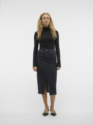 Γυναικεία φούστα VMVERI HR CALF DENIM SKIRT GA MIX VERO MODA 10295731 Black NOOS S 24