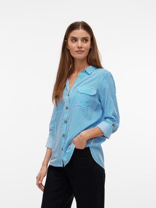 Γυναικείο πουκάμισο VMBUMPY L/S SHIRT NEW WVN GA VERO MODA 10275283 Ibiza Blue NOOS S 24