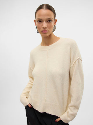 Γυναικεία πλεκτή μπλούζα VMESTI LS O-NECK PULLOVER GA BOO VERO MODA 10311022 Birch W24/25