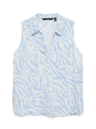 Γυναικείο top VMHARPER SL COLLAR SHORT TENCEL TOP GA Vero Moda 10283751 Snow White SS26