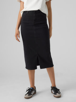 Γυναικεία φούστα VMLINA HR 7/8 DENIM SKIRT VERO MODA 10300188 Black Denim W 23/24