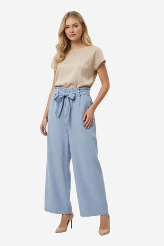 Γυναικεία παντελόνα VMNORMA HW PAPERBAG CHAMBRAY CULOTTE VERO MODA 10346275 LIGHT BLUE SS26