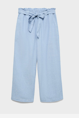 Γυναικεία παντελόνα VMNORMA HW PAPERBAG CHAMBRAY CULOTTE VERO MODA 10346275 LIGHT BLUE SS26