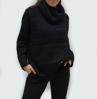 Γυναικεία πλεκτή μπλούζα VMSHILA LS COWLNECK PULLOVER GA VERO MODA 10315460 Black W24/25