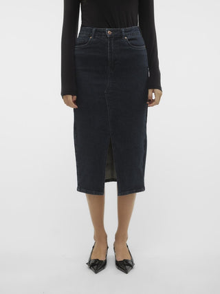 Γυναικεία φούστα VMVERI HR CALF DENIM SKIRT GA MIX VERO MODA 10295731 Black NOOS S 24